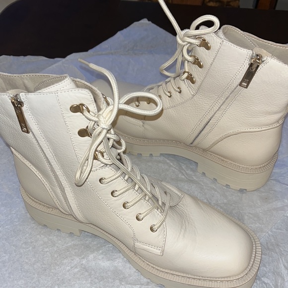 Sam Edelman Womens Lue Ivory Combat & Lace-up Boots 11 Medium - Picture 8 of 10